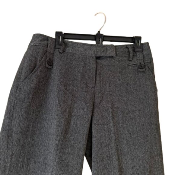 Larry Levine Gray Herringbone Wide Leg Trousers - 10 - Picture 1 of 5